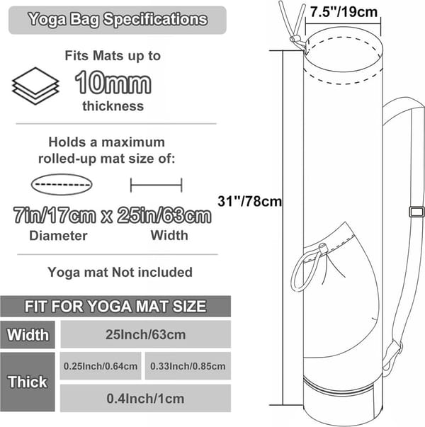 Wellness - Yoga Mat Carry Bag with Storage Pockets