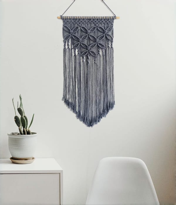 Decor - Grey Woven Macrame Wall Hanging