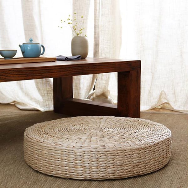 Decor - Round Natural Woven Floor Cushion