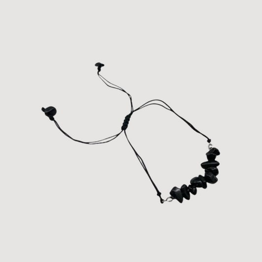 Adjustable Stone Bracelet Obsidian