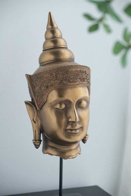 Buddha Head Statue on Stand