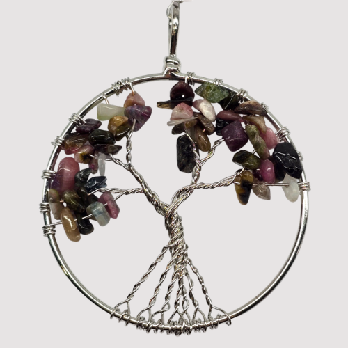 Mixed Tourmaline Tree of Life Suncatcher