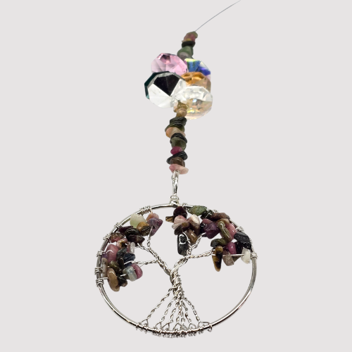 Mixed Tourmaline Tree of Life Suncatcher