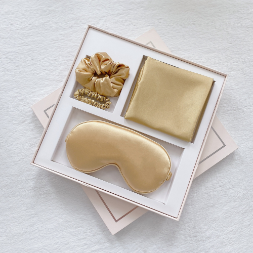 Satin Eyemask Set Gold