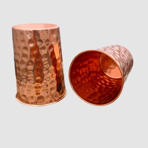 Wellness - Set of 2 Hammered Pure Copper Drinking Cups