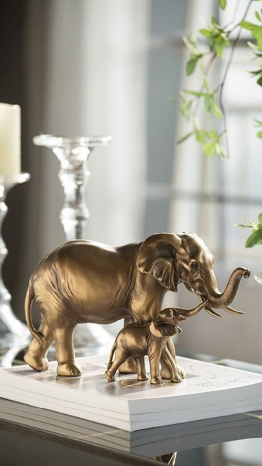 Mother & Baby Elephant Statue