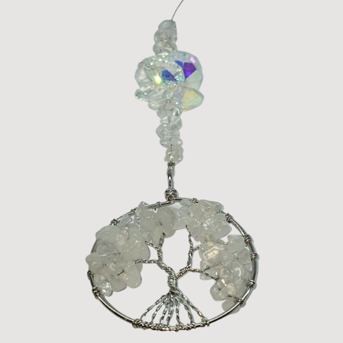 Clear Quartz Tree of Life Suncatcher