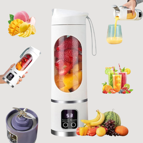 Wellness - Portable Digital Display Juicer & Smoothie Blender – 500ml USB Rechargeable