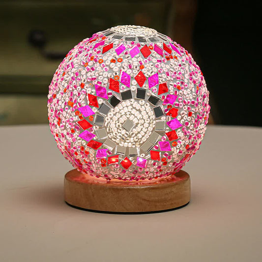Decor - Handmade Mosaic Glass Lamp Pink