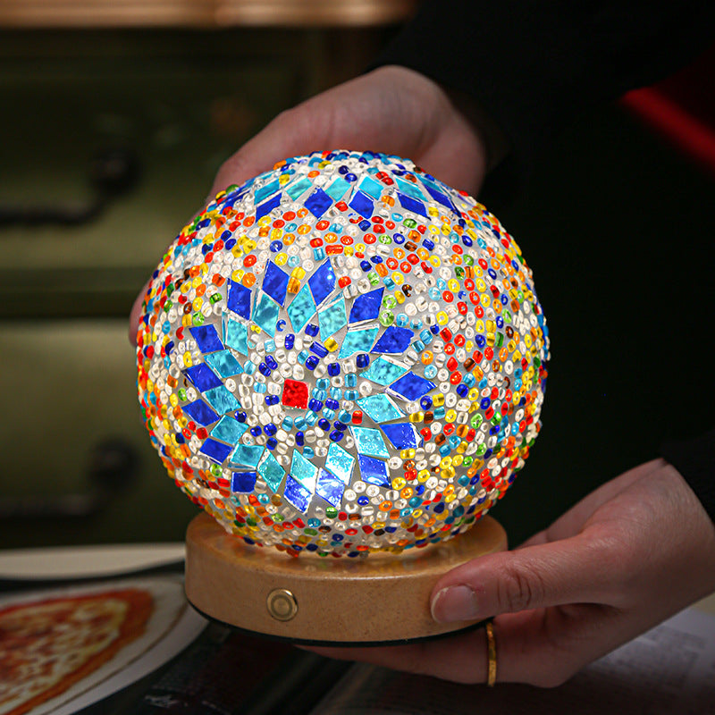 Decor - Handmade Mosaic Glass Lamp Blue
