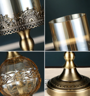 Decor - Glass Candle Holders - Set of 2