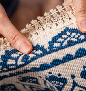 Decor - Blue Bohemian Boho Round Rug 90cm