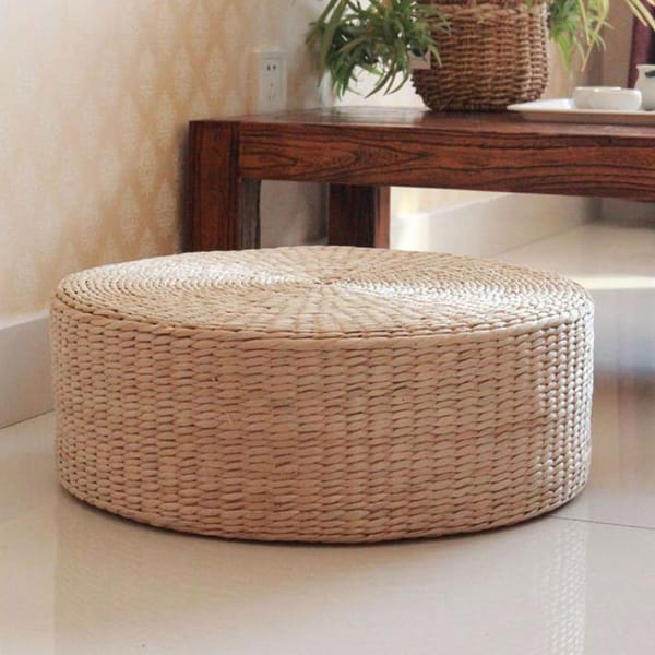 Decor - Round Natural Woven Floor Cushion