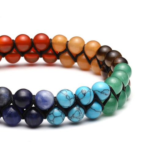 Crystals - 7 Chakra Beaded Bracelet with Tree of Life Charm