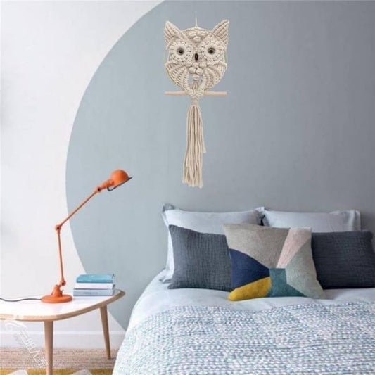 Decor - White Owl Woven Wall Hanging
