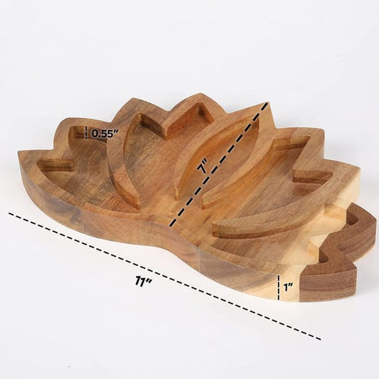 Decor - Lotus Flower Wooden Trinket Tray