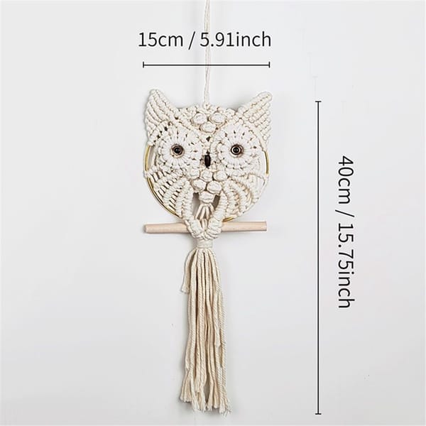 Decor - White Owl Woven Wall Hanging