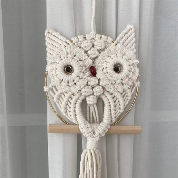 Decor - White Owl Woven Wall Hanging