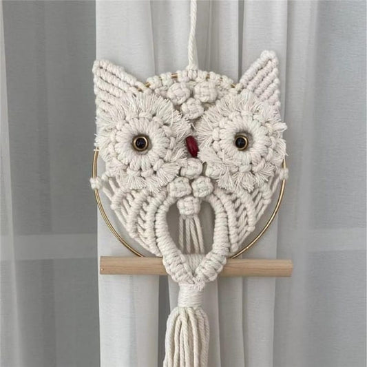 Decor - White Owl Woven Wall Hanging