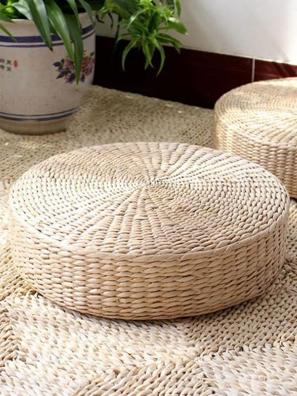 Decor - Round Natural Woven Floor Cushion