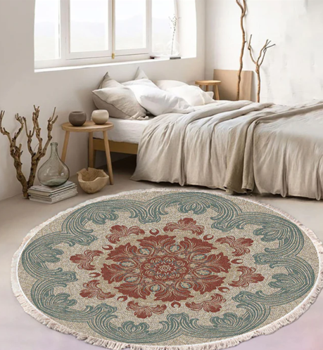 Boho Bliss Green Round Rug 90cm