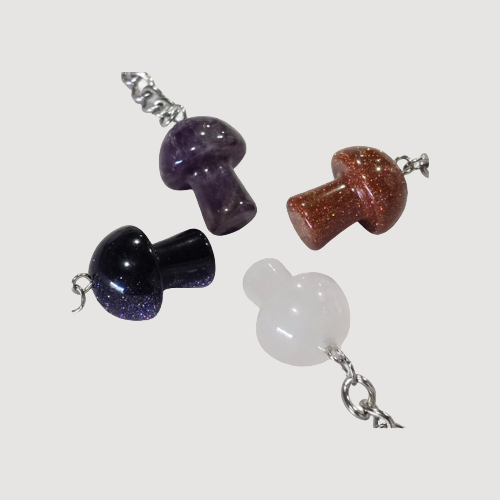 Mushroom Crystal Key Rings